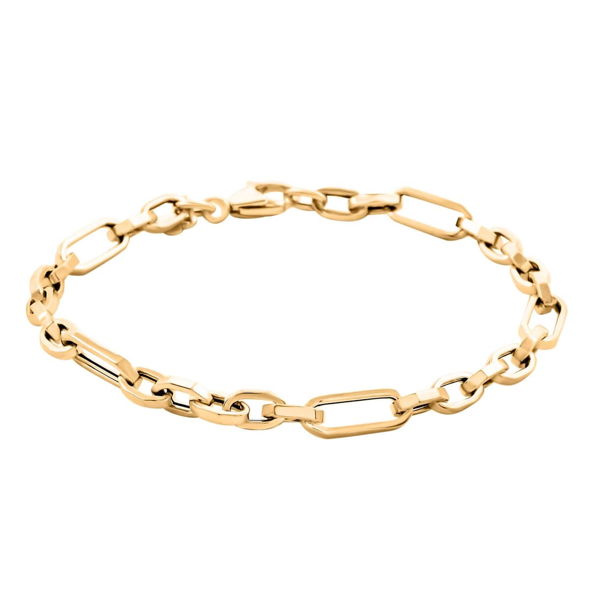 Italian 10K Yellow Gold 5.1mm Square Wire Figaro Bracelet (7.50 In) 2.65 Grams image number 0