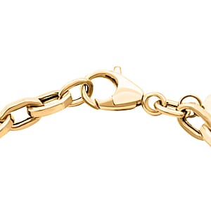 Italian 10K Yellow Gold Alternata Box Chain Bracelet (7.50 Inches ) (5.1mm, 2.65 Grams)