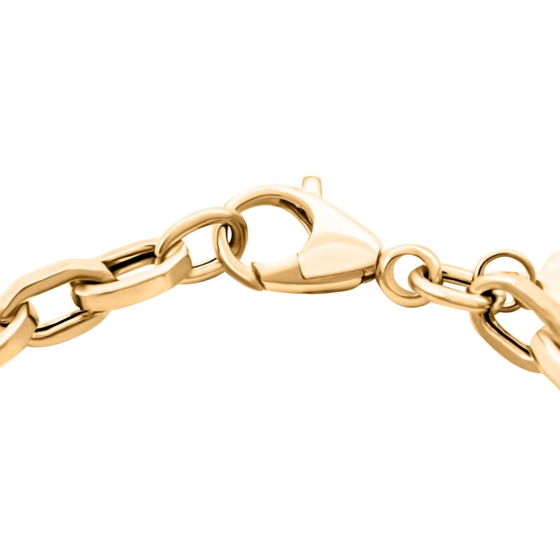 Italian 10K Yellow Gold Alternata Box Chain Bracelet (7.50 Inches ) (5.1mm, 2.65 Grams)