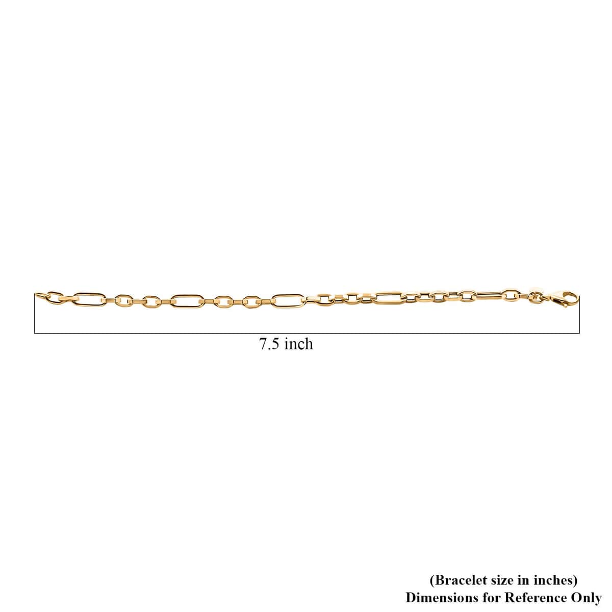 Italian 10K Yellow Gold 5.1mm Square Wire Figaro Bracelet (7.50 In) 2.65 Grams image number 3