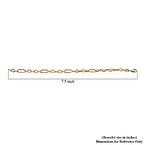 Italian 10K Yellow Gold Alternata Box Chain Bracelet (7.50 Inches ) (5.1mm, 2.65 Grams)