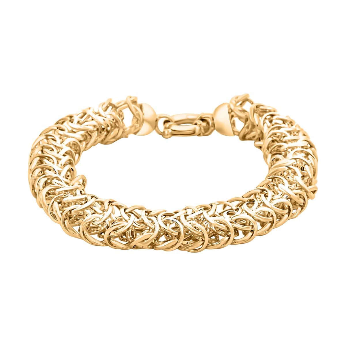 Italian 10K Yellow Gold 9.3mm Woven Byzantine Bracelet (7.50 In) 9 Grams image number 0