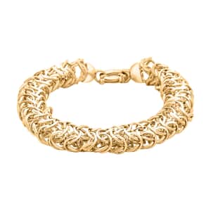 Italian 10K Yellow Gold 9.3mm Woven Byzantine Bracelet (7.50 In) 9 Grams