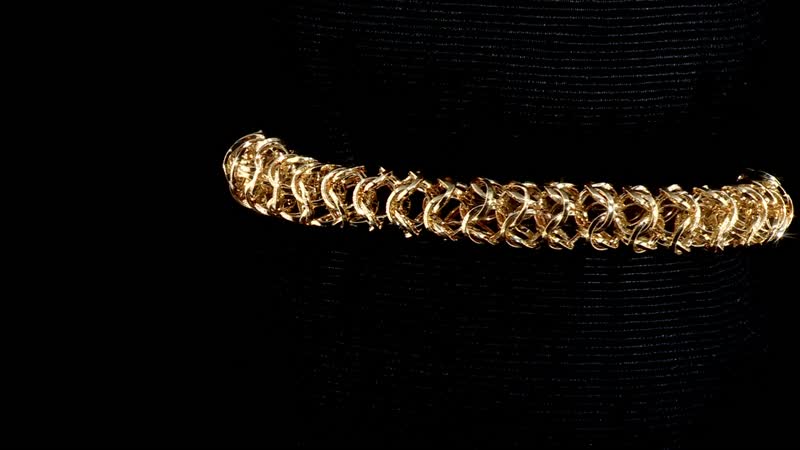 Italian 10K Yellow Gold 9.3mm Woven Byzantine Bracelet (7.50 In) 9 Grams