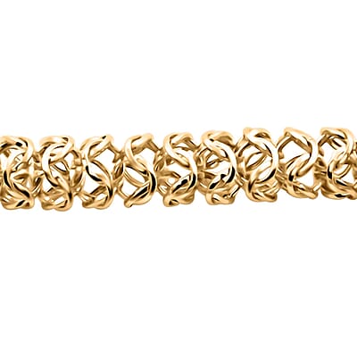 Italian 10K Yellow Gold 9.3mm Woven Byzantine Bracelet (7.50 In) 9 Grams