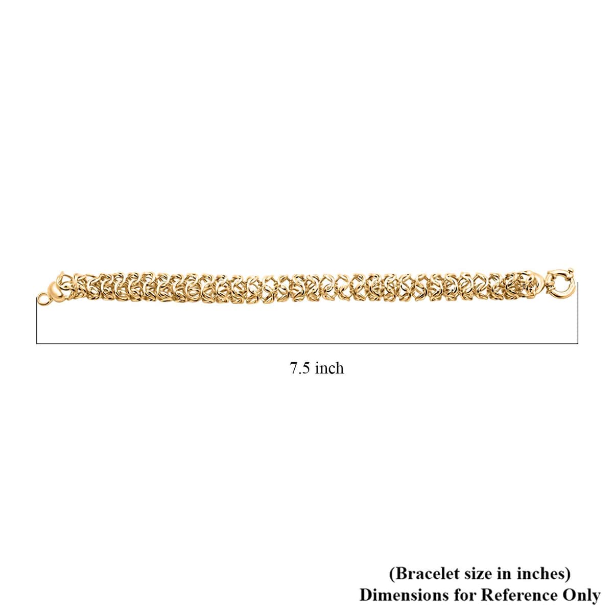 Italian 10K Yellow Gold 9.3mm Woven Byzantine Bracelet (7.50 In) 9 Grams image number 4