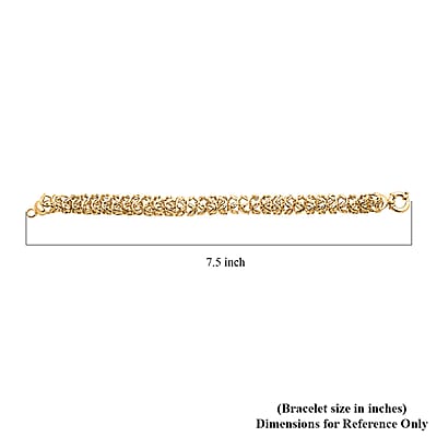 Italian 10K Yellow Gold 9.3mm Woven Byzantine Bracelet (7.50 In) 9 Grams