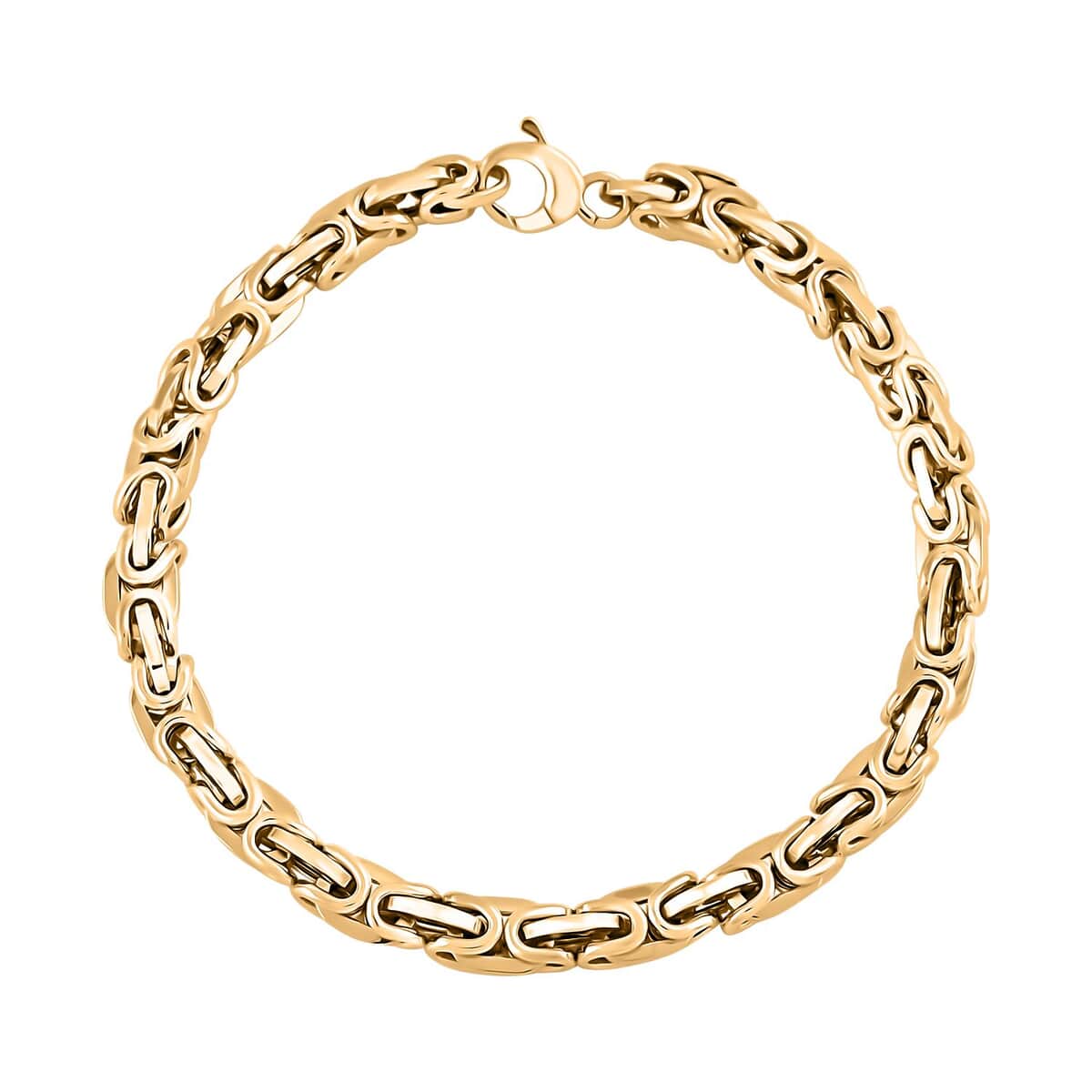 Italian 5.5mm Mocaico Byzantine Bracelet in 10K Yellow Gold (7.75 In) 6.60 Grams image number 0