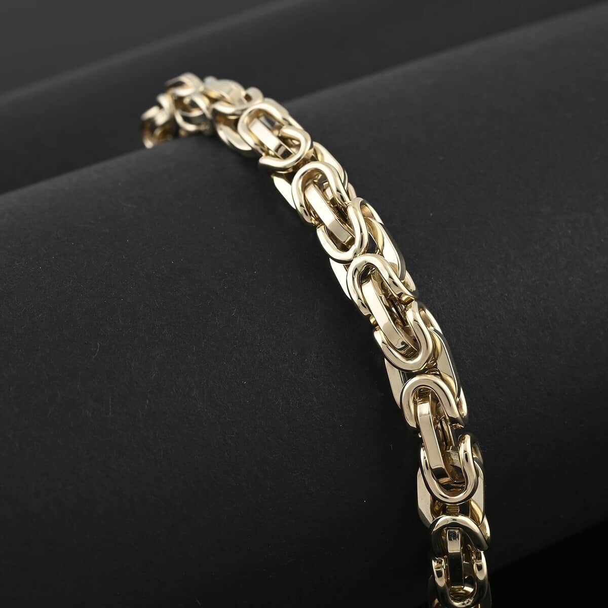 Italian 5.5mm Mocaico Byzantine Bracelet in 10K Yellow Gold (7.75 In) 6.60 Grams image number 1