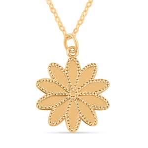 Italian 14mm Grande Flower Necklace in 10K Yellow Gold 1.60 Grams 18 Inches