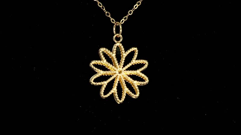 Italian 14mm Grande Flower Necklace in 10K Yellow Gold 1.60 Grams 18 Inches