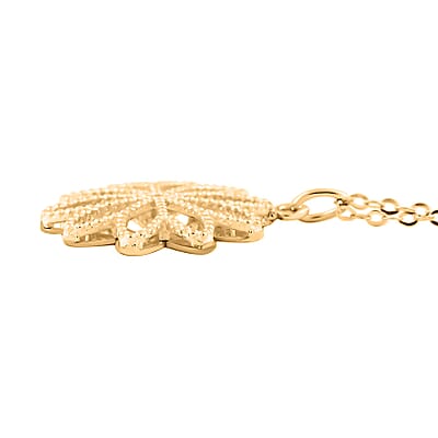 Italian 14mm Grande Flower Necklace in 10K Yellow Gold 1.60 Grams 18 Inches