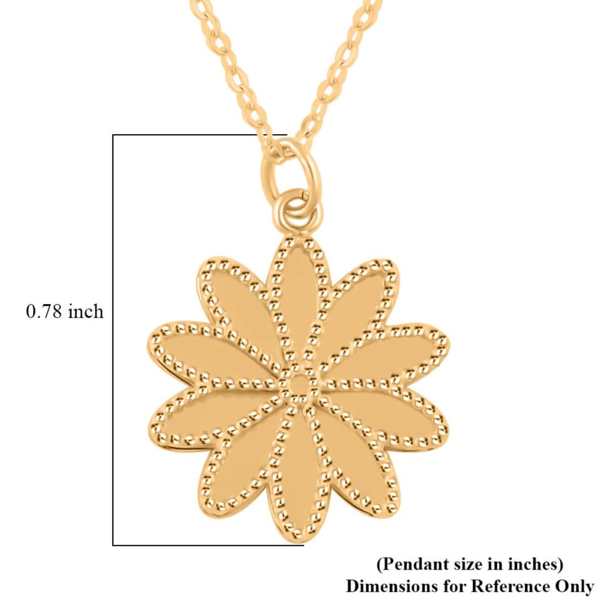 Italian 14mm Grande Flower Necklace in 10K Yellow Gold 1.60 Grams 18 Inches image number 5