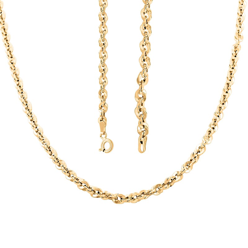 Italian 10K Yellow Gold 3.8mm Confetti Rope Necklace 18 Inches 4.45 Grams