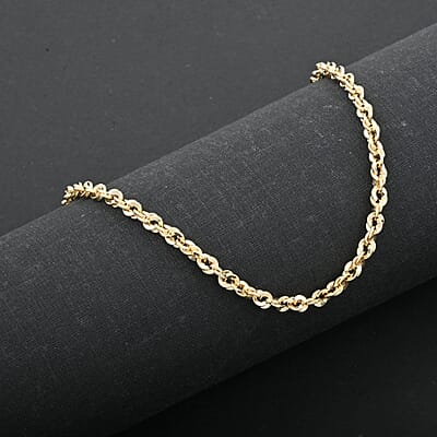 Italian 10K Yellow Gold 3.8mm Confetti Rope Necklace 18 Inches 4.45 Grams