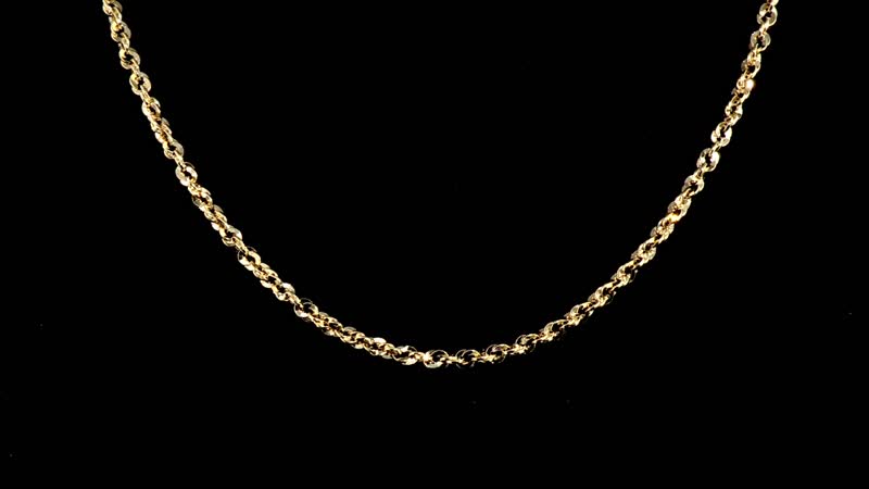 Italian 10K Yellow Gold 3.8mm Confetti Rope Necklace 18 Inches 4.45 Grams