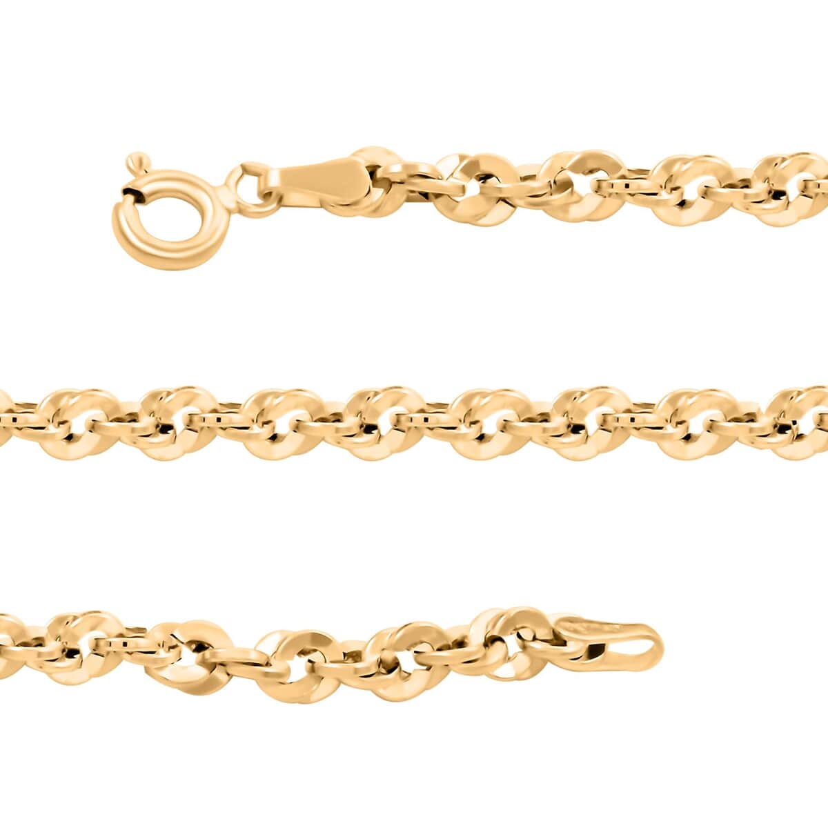 Italian 10K Yellow Gold 3.8mm Confetti Rope Necklace 18 Inches 4.45 Grams image number 2