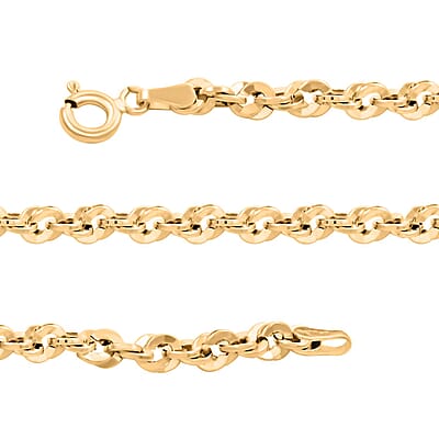 Italian 10K Yellow Gold 3.8mm Confetti Rope Necklace 18 Inches 4.45 Grams