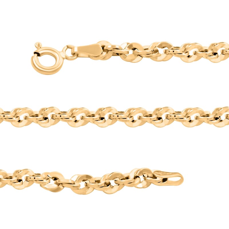 Italian 10K Yellow Gold 3.8mm Confetti Rope Necklace 18 Inches 4.45 Grams
