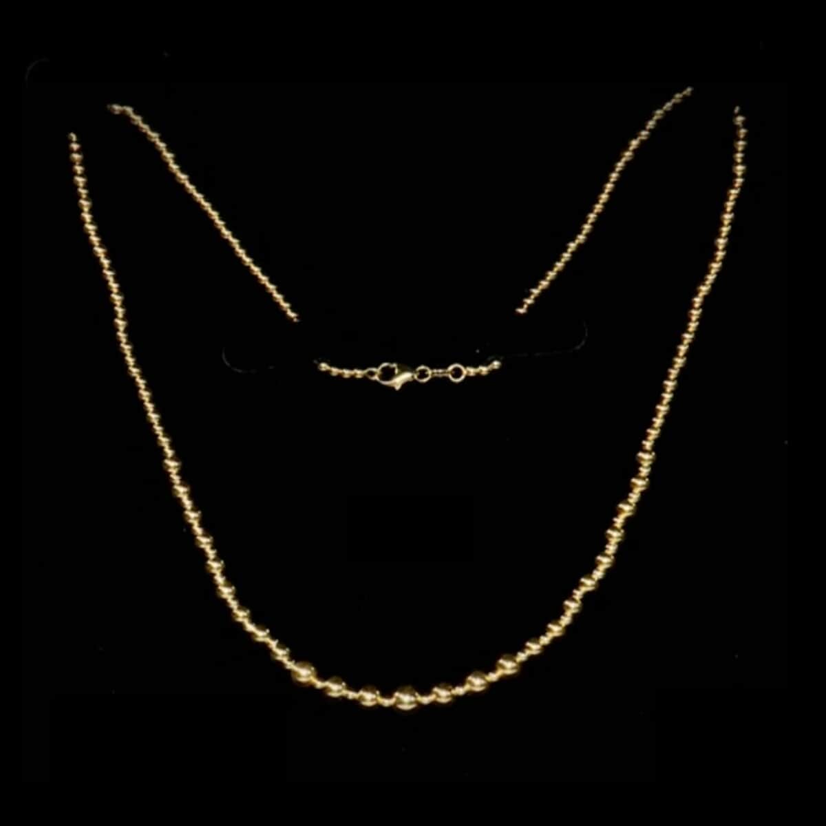 Italian 14K Yellow Gold 4.5-6mm Graduated Bead Necklace 18 Inches 3.90 Grams image number 1