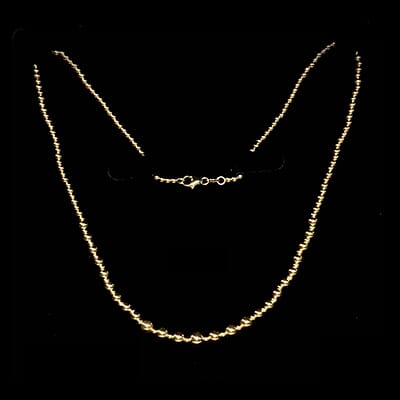 Italian 14K Yellow Gold 4.5-6mm Graduated Bead Necklace 18 Inches 3.90 Grams