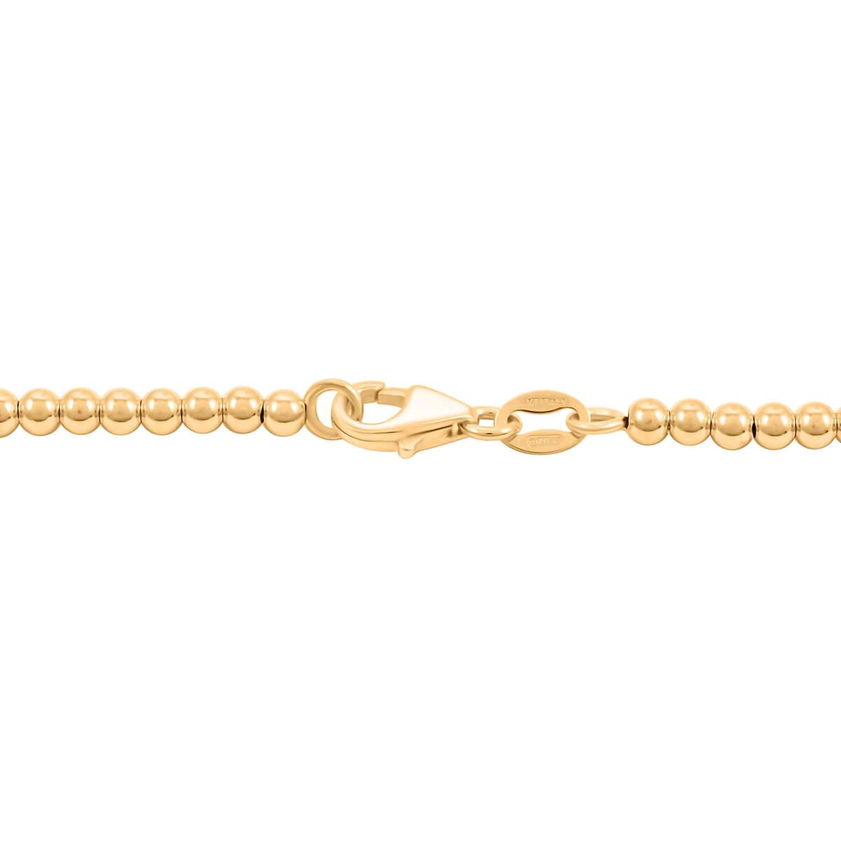 Italian 14K Yellow Gold 4.5-6mm Graduated Bead Necklace 18 Inches 3.90 Grams image number 5