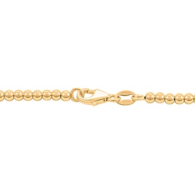 Italian 14K Yellow Gold 4.5-6mm Graduated Bead Necklace 18 Inches 3.90 Grams