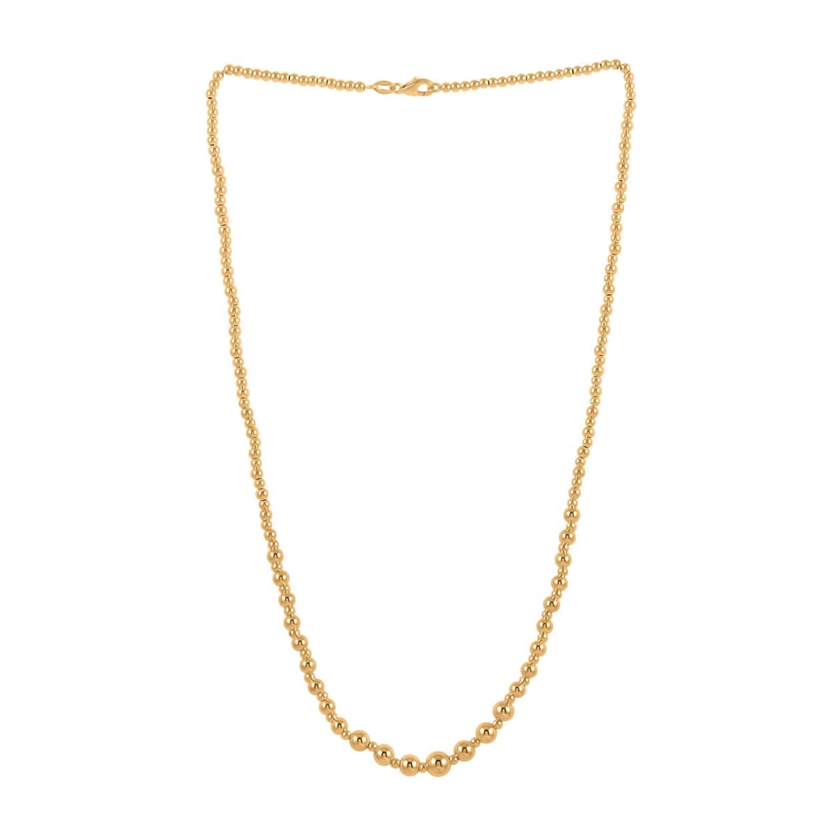 Italian 14K Yellow Gold 4.5-6mm Graduated Bead Necklace 18 Inches 3.90 Grams image number 6