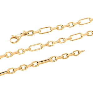 Italian 10K Yellow Gold 5.1mm Alternata Box Chain Necklace 18 Inches 5.5 Grams