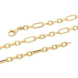 Italian 10K Yellow Gold 5.1mm Alternata Box Chain Necklace 18 Inches 5.5 Grams