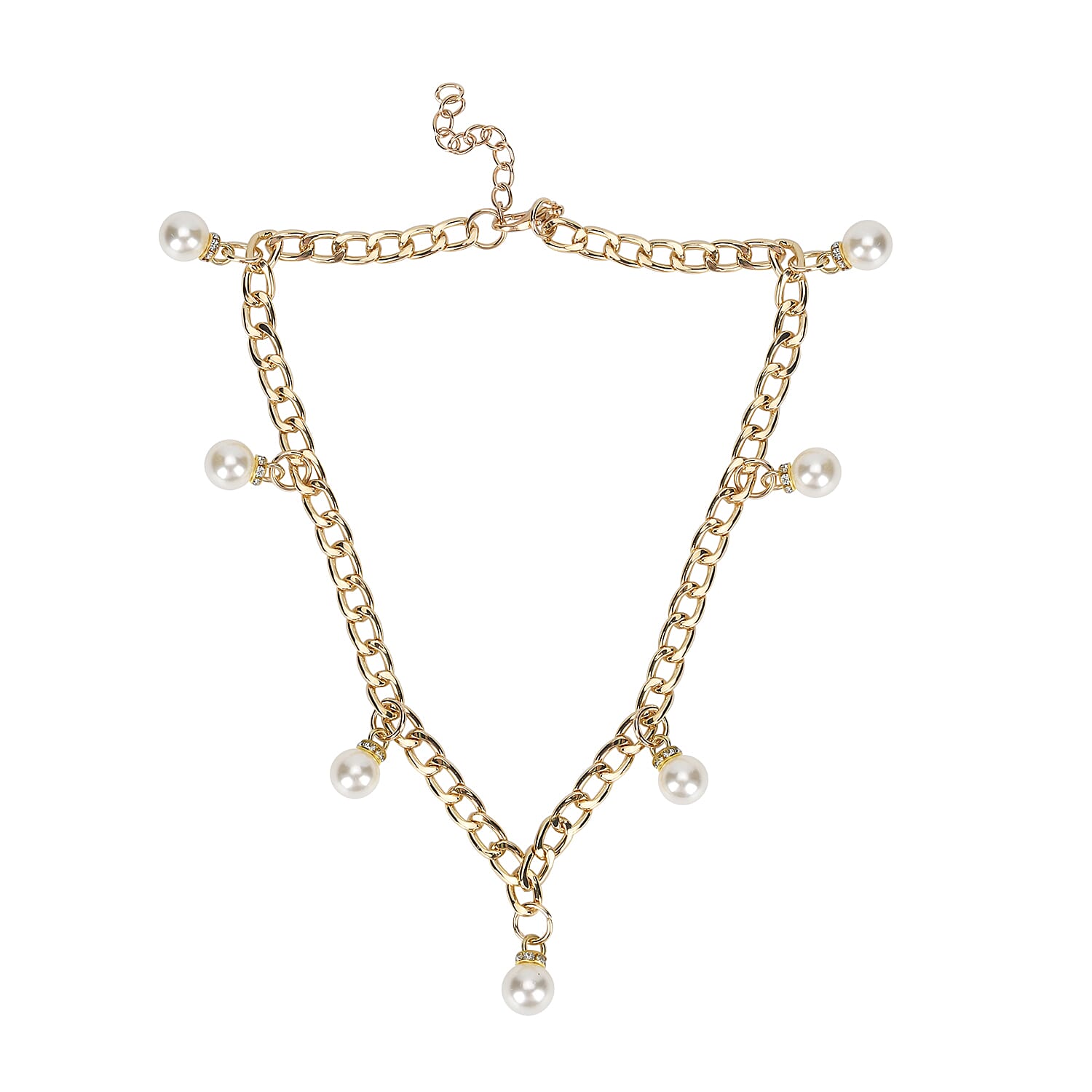 Set of 3, Silver Color Sparkling Clutch Bag with Clasp Closure with Pearl Station Bracelet (7.5-8.5In) and Necklace (18-20In) in Goldtone