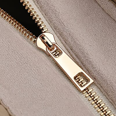 Beige Faux Fur Plush Tote Bag