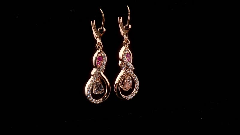 D'Joy Premium Marropino Morganite and Multi Gemstone 1.30 ctw Infinity Love Earrings in 18K Vermeil Rose Gold Over Sterling Silver