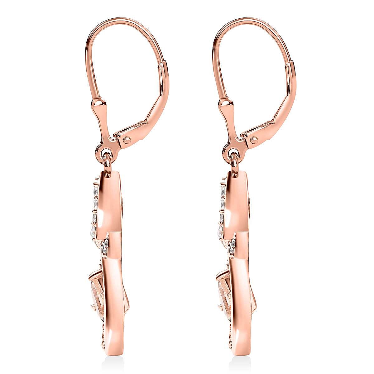 D'Joy Premium Marropino Morganite and Multi Gemstone 1.30 ctw Infinity Love Earrings in 18K Vermeil Rose Gold Over Sterling Silver