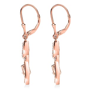 D'Joy Premium Marropino Morganite and Multi Gemstone 1.30 ctw Infinity Love Earrings in 18K Vermeil Rose Gold Over Sterling Silver