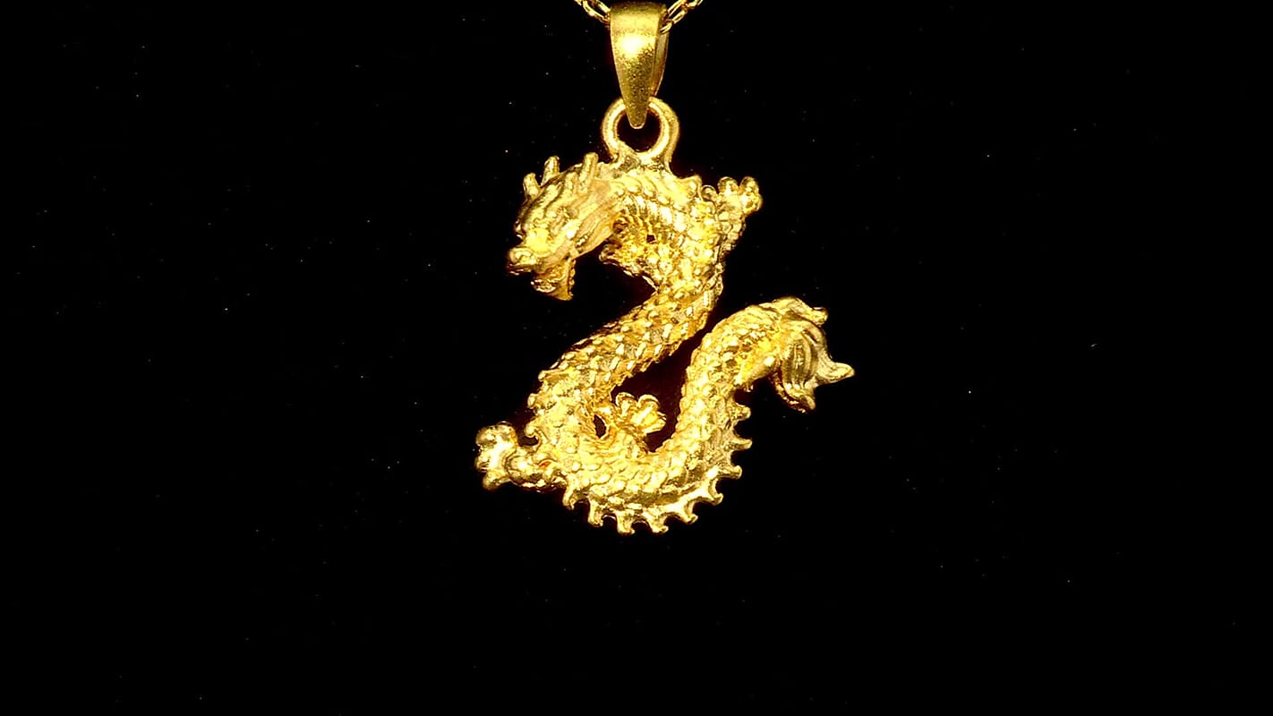 Electroform Dragon Pendant without Chain in 24K Yellow Golden 1.0 Grams