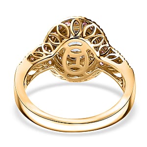 Certified & Appraised Luxoro AAA Santa Maria Aquamarine, Mahenge Spinel and I2 Diamond 2.05 ctw Double Halo Ring in 14K Yellow Gold (Size 7.0) 5.05 Grams