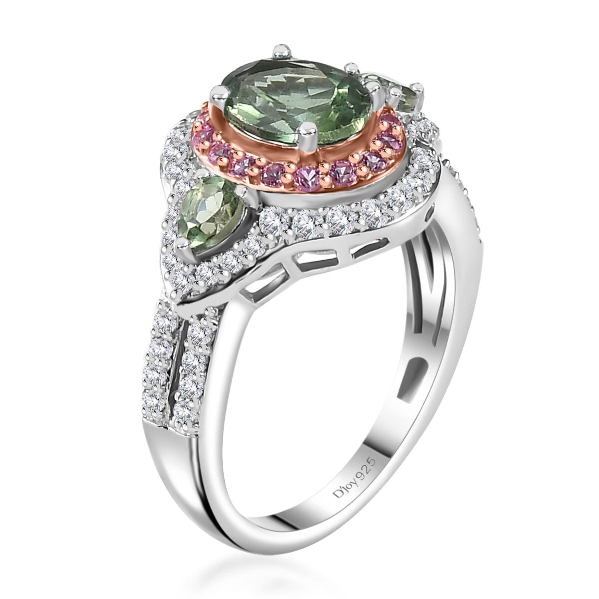 Medagascar Green Apatite and Multi Gemstone 2.65 ctw Ring in Rhodium Over Sterling Silver (Size 5.0) image number 3
