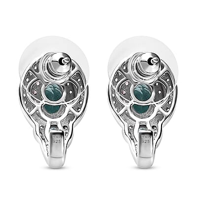D'Joy Betroka Blue Apatite and Multi Gemstone 3.20 ctw Earrings in Rhodium Over Sterling Silver