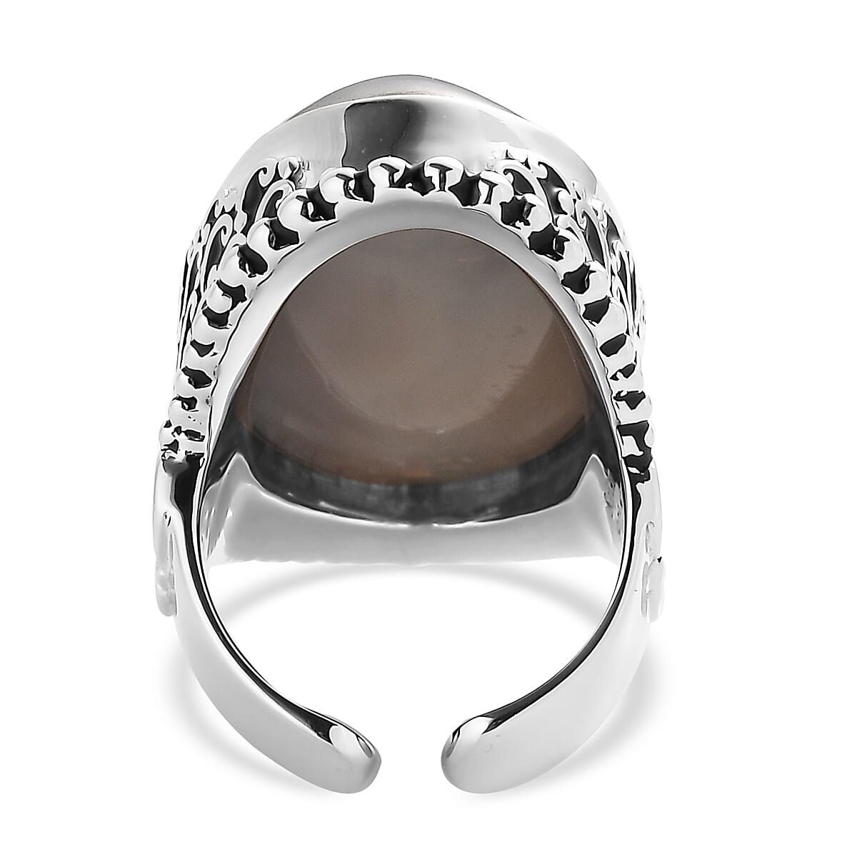 Sajen Silver Platinum Drusy Quartz 33.50 ctw Ring in Rhodium Over Sterling Silver (Size 8.0) image number 4