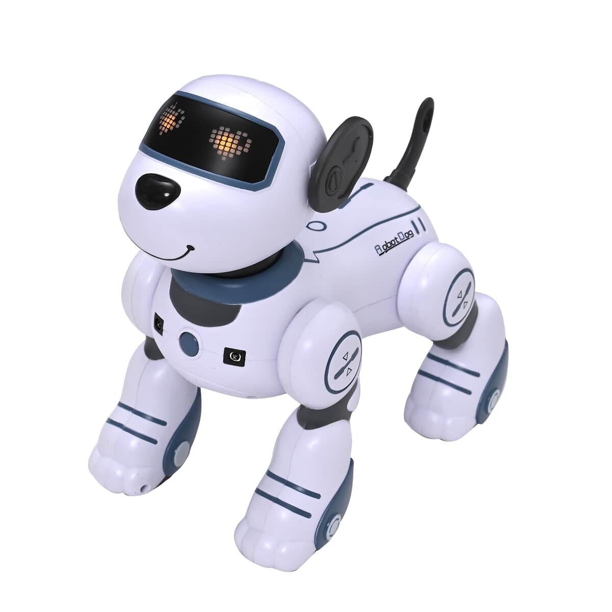 Multi-Functional Robotic Stunt Toy Dog with Remote Control and LED Eyes - Gray image number 0