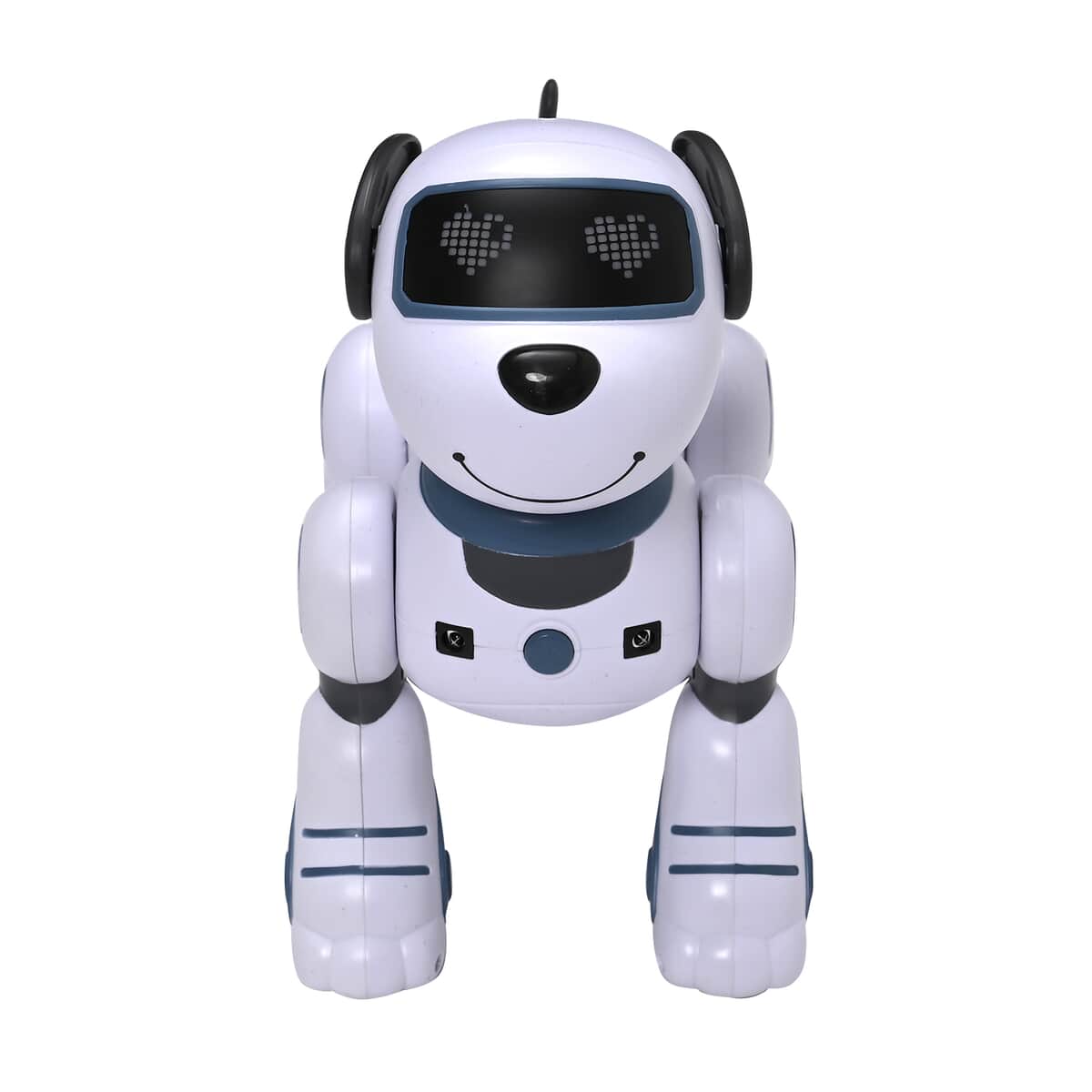 Multi-Functional Robotic Stunt Toy Dog with Remote Control and LED Eyes - Gray image number 1