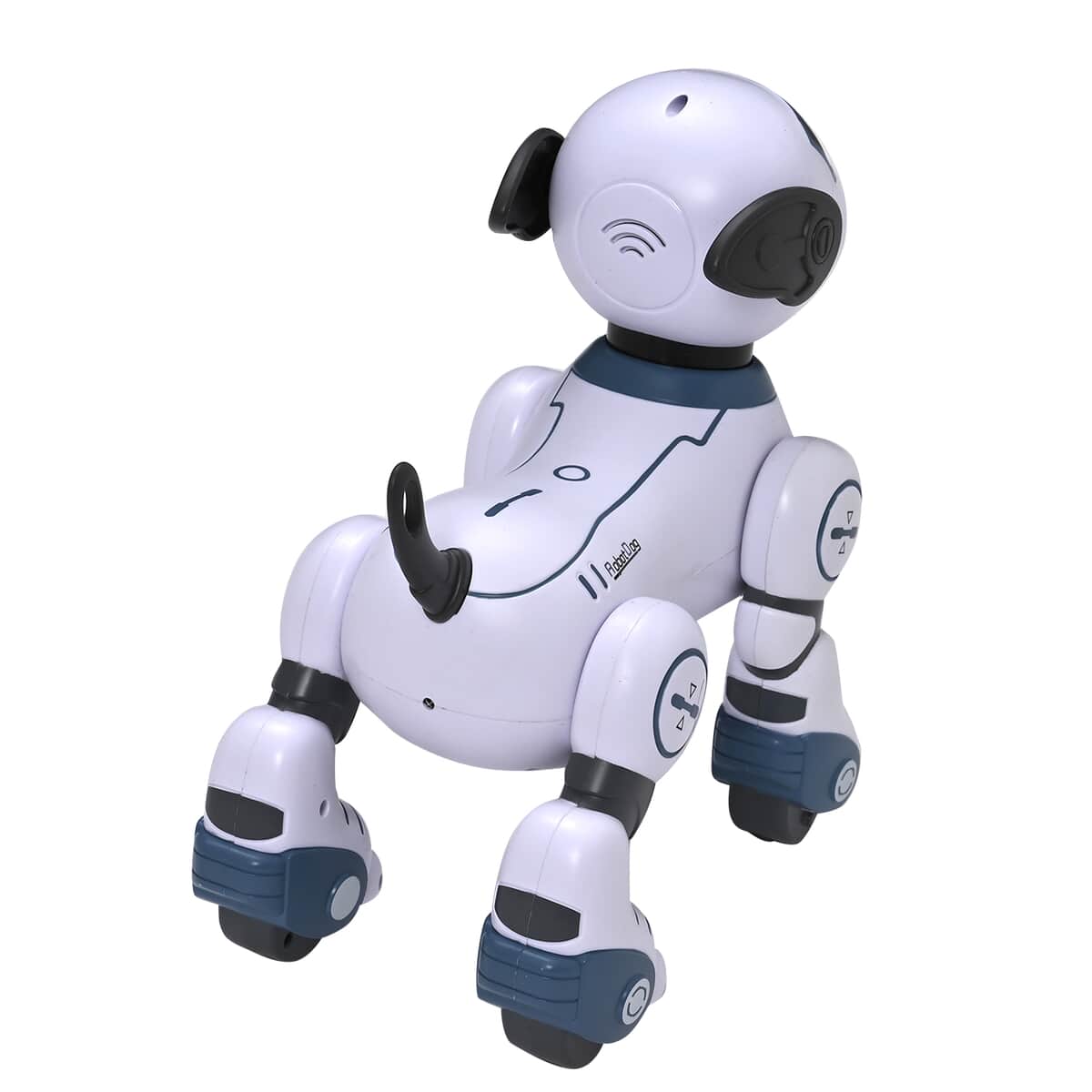 Multi-Functional Robotic Stunt Toy Dog with Remote Control and LED Eyes - Gray image number 3