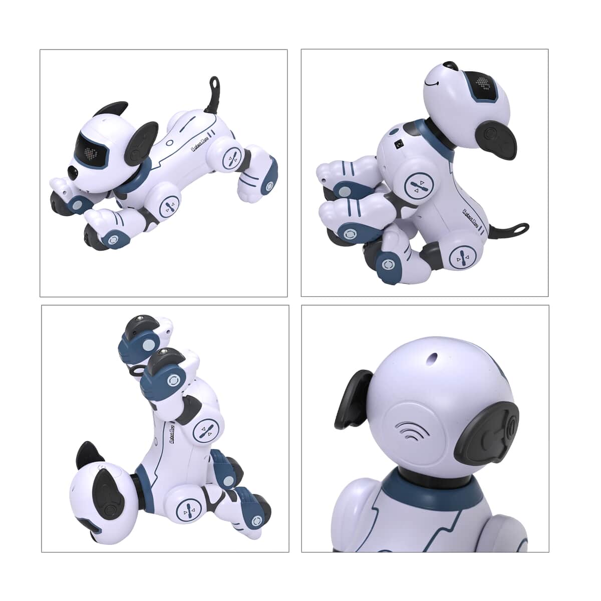 Multi-Functional Robotic Stunt Toy Dog with Remote Control and LED Eyes - Gray image number 6