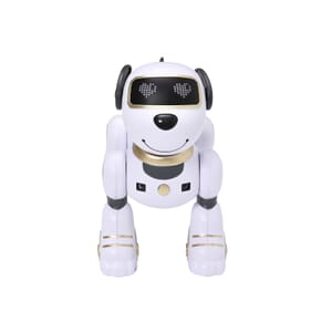Multi-Functional Robotic Stunt Toy Dog with Remote Control and LED Eyes - Gold