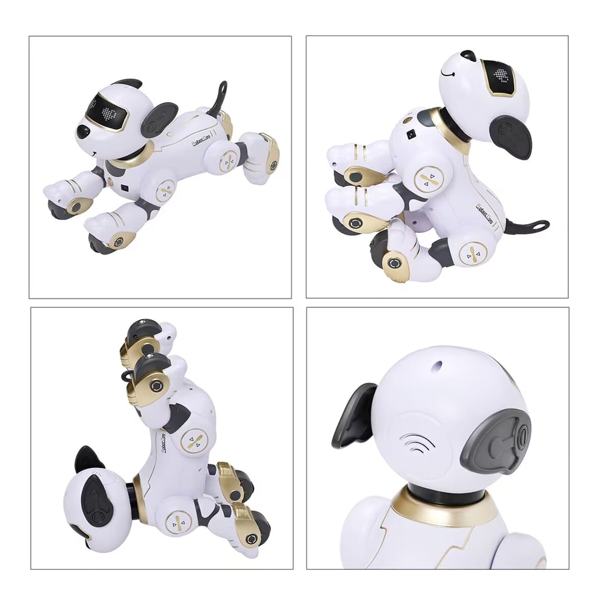 Multi-Functional Robotic Stunt Toy Dog with Remote Control and LED Eyes - Gold image number 9