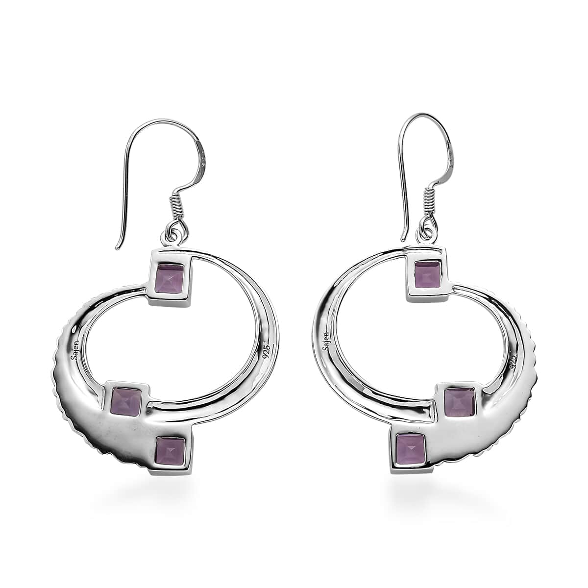 Sajen Silver Brazilian Amethyst Earrings in Rhodium Over Sterling Silver 3.85 ctw image number 4