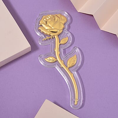  24K Yellow Golden Forever Rose with Book Packaging 99mmX32mm 200mg