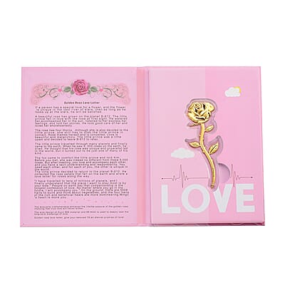  24K Yellow Golden Forever Rose with Book Packaging 99mmX32mm 200mg