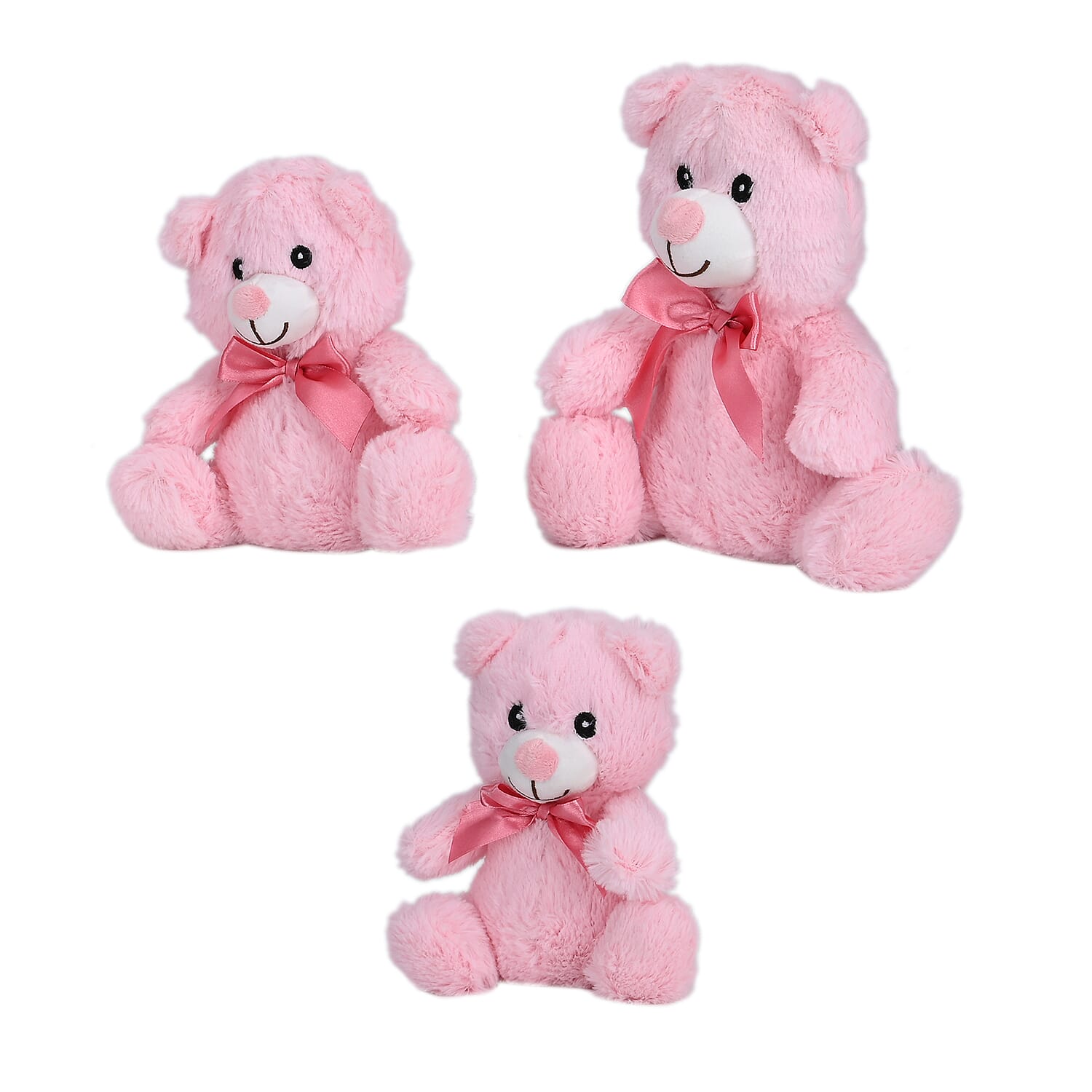Set of 3 Pink Stuffed Teddy Bear (6,7,9)